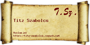 Titz Szabolcs névjegykártya